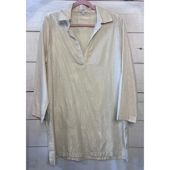 J. Crew Size Large Gold Tunic Shimmer Fun - Picture 1 of 6